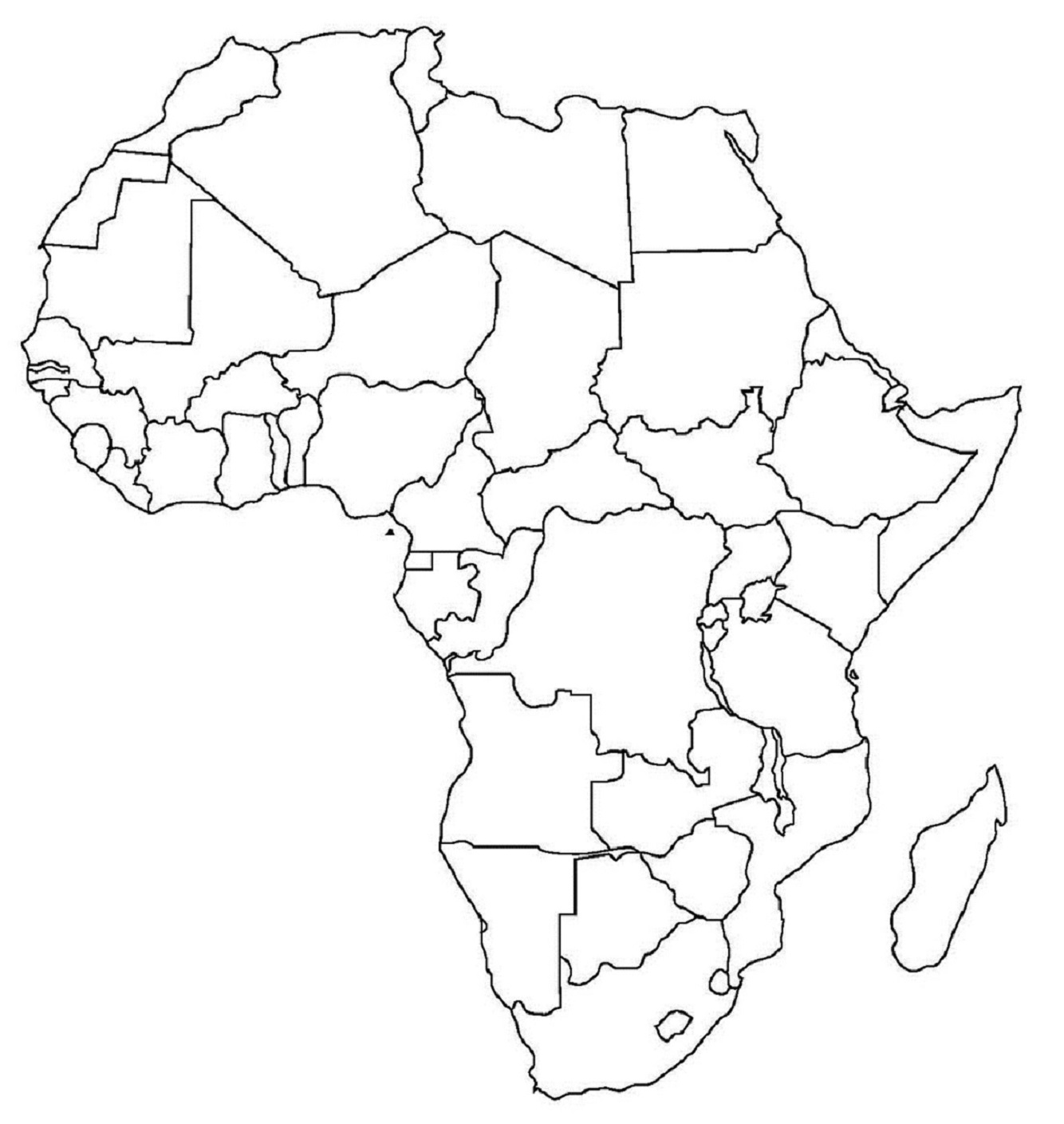 Blank Map Of Africa South Of The Sahara